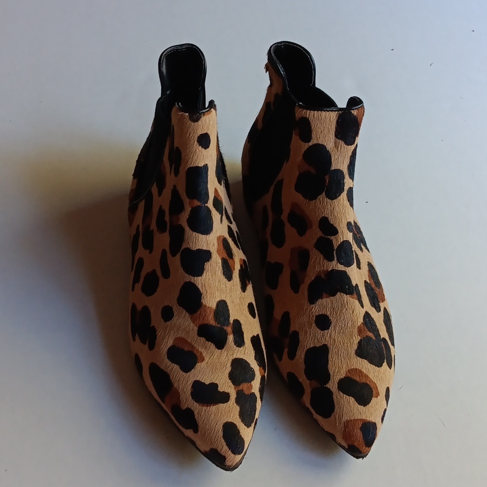 COLE HAAN LEATHER ANIMAL PRINTBROWN /BLACK BOOTIE SIZE 8 - Picture 2 of 4